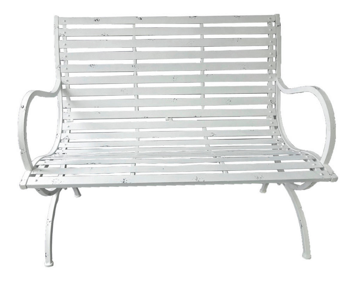 GARTENBANK 67/92/104 cm  Eisen  - Weiß, Basics, Metall (67/92/104cm) - Gardenson