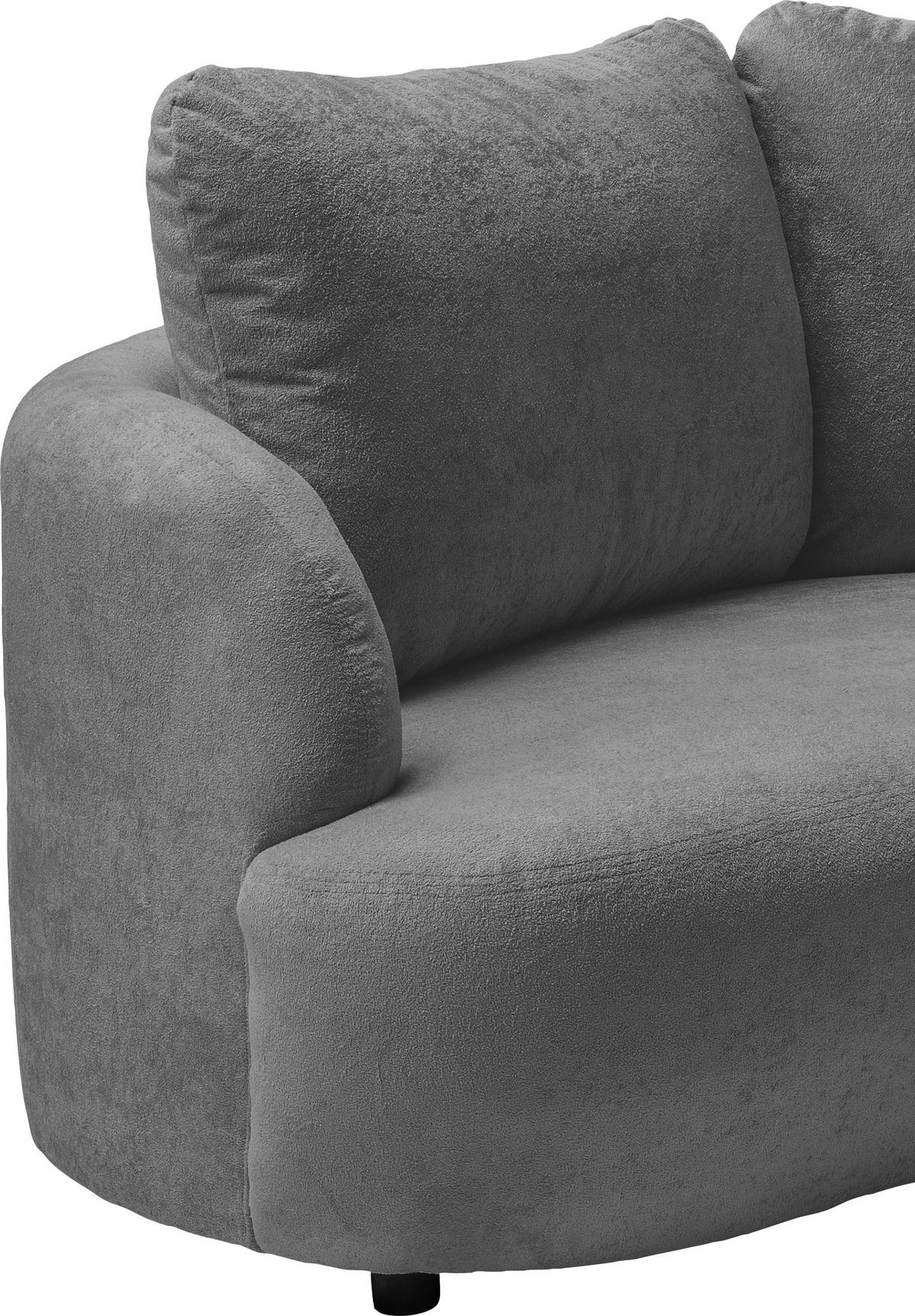 ECKSOFA in Mikrofaser Anthrazit  - Anthrazit/Schwarz, Modern, Kunststoff/Textil (139/250cm) - Livetastic