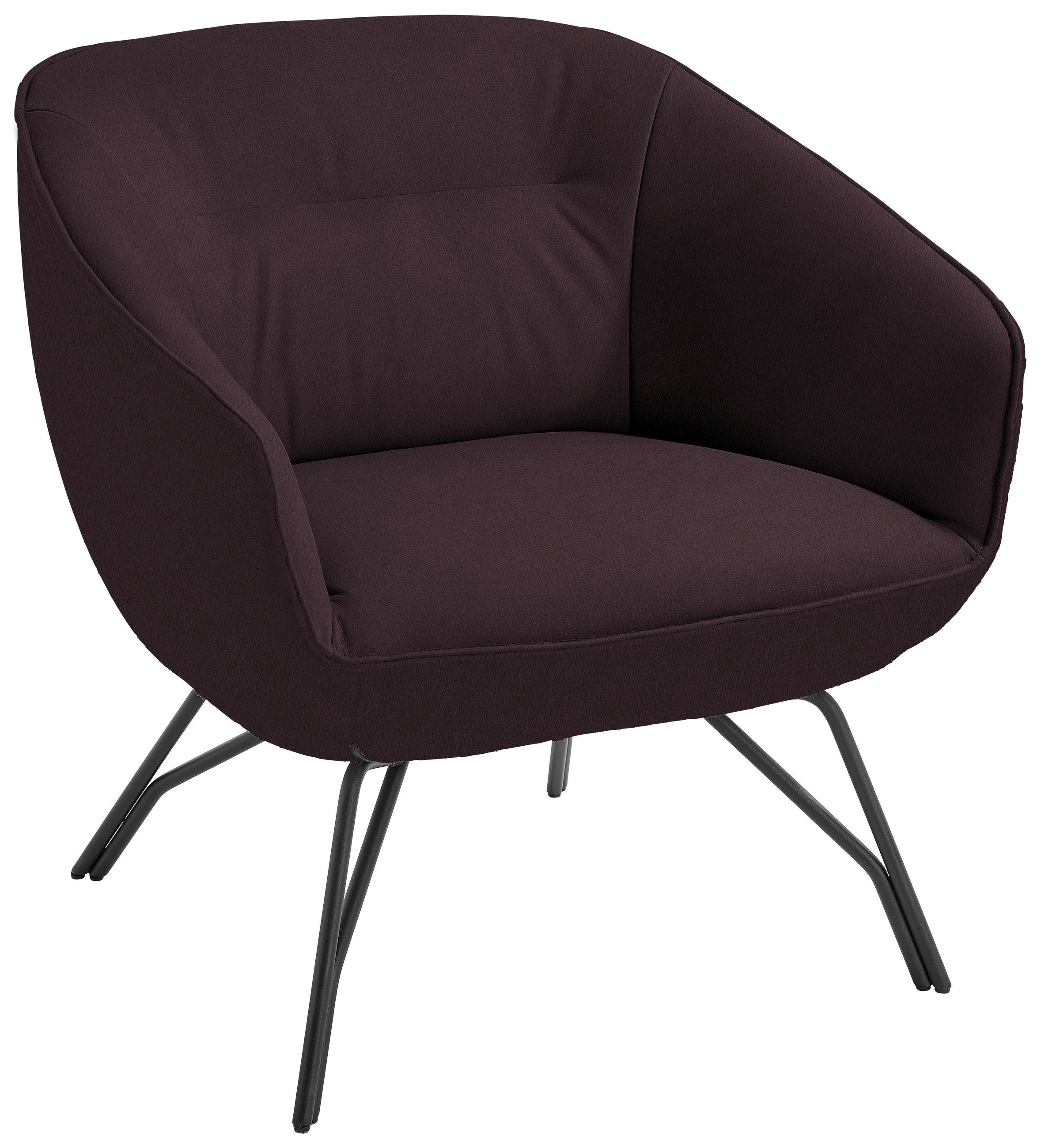 COCKTAILSESSEL in Echtleder Dunkelbraun  - Anthrazit/Dunkelbraun, Design, Leder/Metall (76/80/73cm) - Joop!