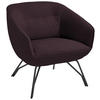 COCKTAILSESSEL in Echtleder Dunkelbraun  - Anthrazit/Dunkelbraun, Design, Leder/Metall (76/80/73cm) - Joop!