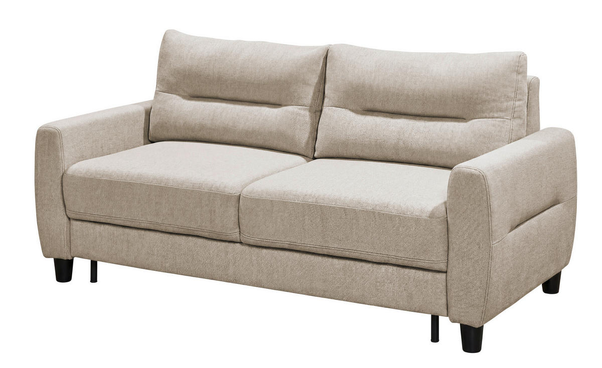 SCHLAFSOFA Webstoff Creme  - Creme/Schwarz, Modern, Holz/Textil (192/83/99cm) - MID.YOU