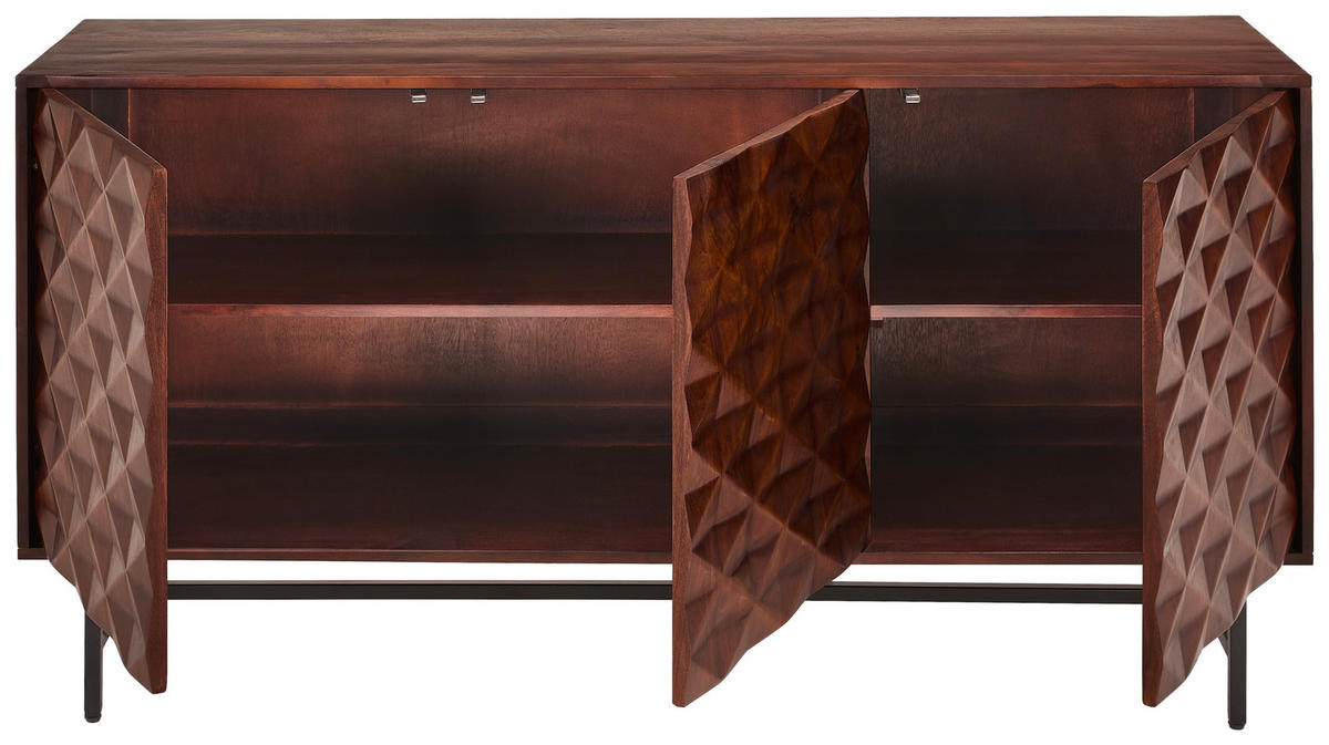SIDEBOARD  160/80/40 cm  - Schwarz/Braun, KONVENTIONELL, Holz/Kunststoff (160/80/40cm) - Livetastic