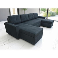 WOHNLANDSCHAFT TERMOLI in Cord Anthrazit  - Anthrazit/Schwarz, Design, Kunststoff/Textil (155/296/155cm) - MID.YOU