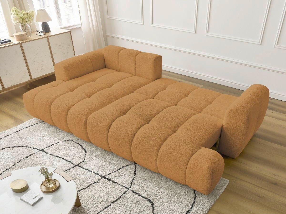 ECKSCHLAFSOFA FUJI Bouclé Gelb  inkl.  - Gelb/Schwarz, MODERN, Kunststoff/Textil (160/292cm)