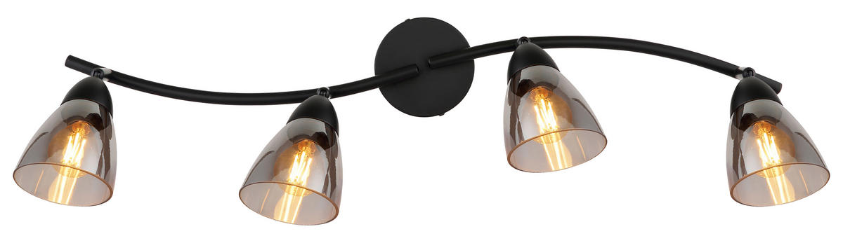 STRAHLER Paula 70/10/21 cm  - Schwarz/Grau, Design, Glas/Metall (70/10/21cm) - Globo