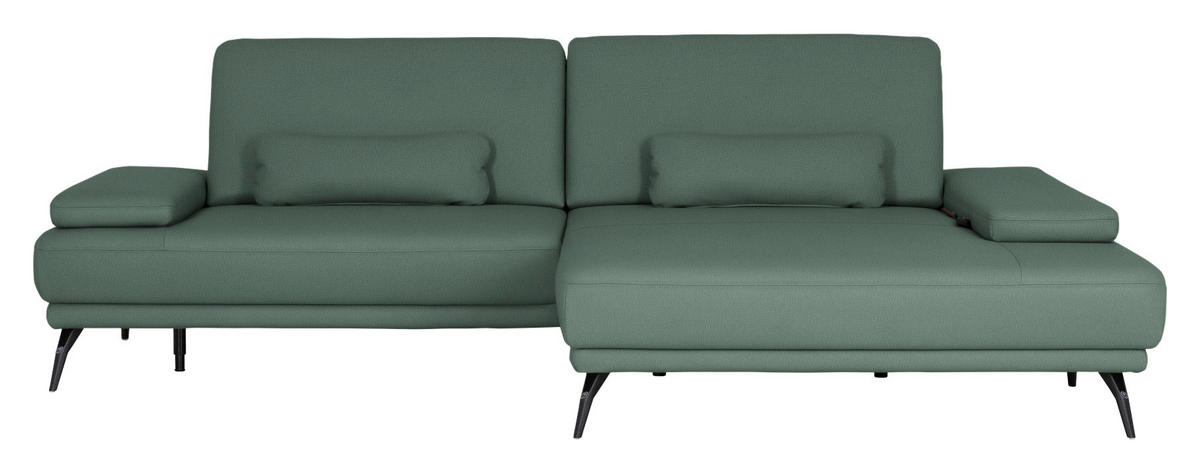 ECKSOFA Echtleder Opal  - Opal/Schwarz, Konventionell, Leder/Metall (301/180cm) - Joop!