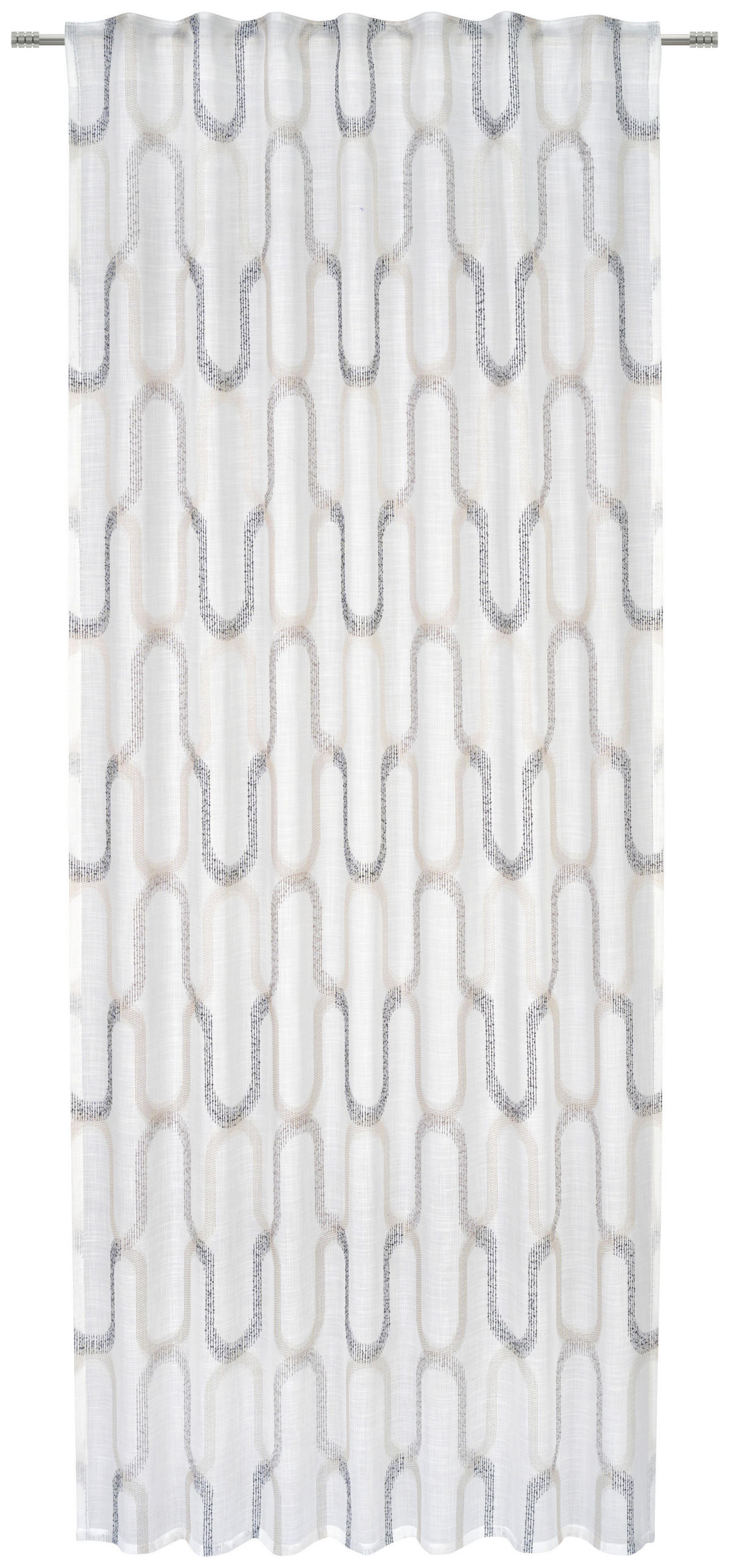 HOTOVÝ ZÁVES, polopriehľadné, 135/245 cm - čierna/sivá, Konventionell, textil (135/245cm) - Esposa