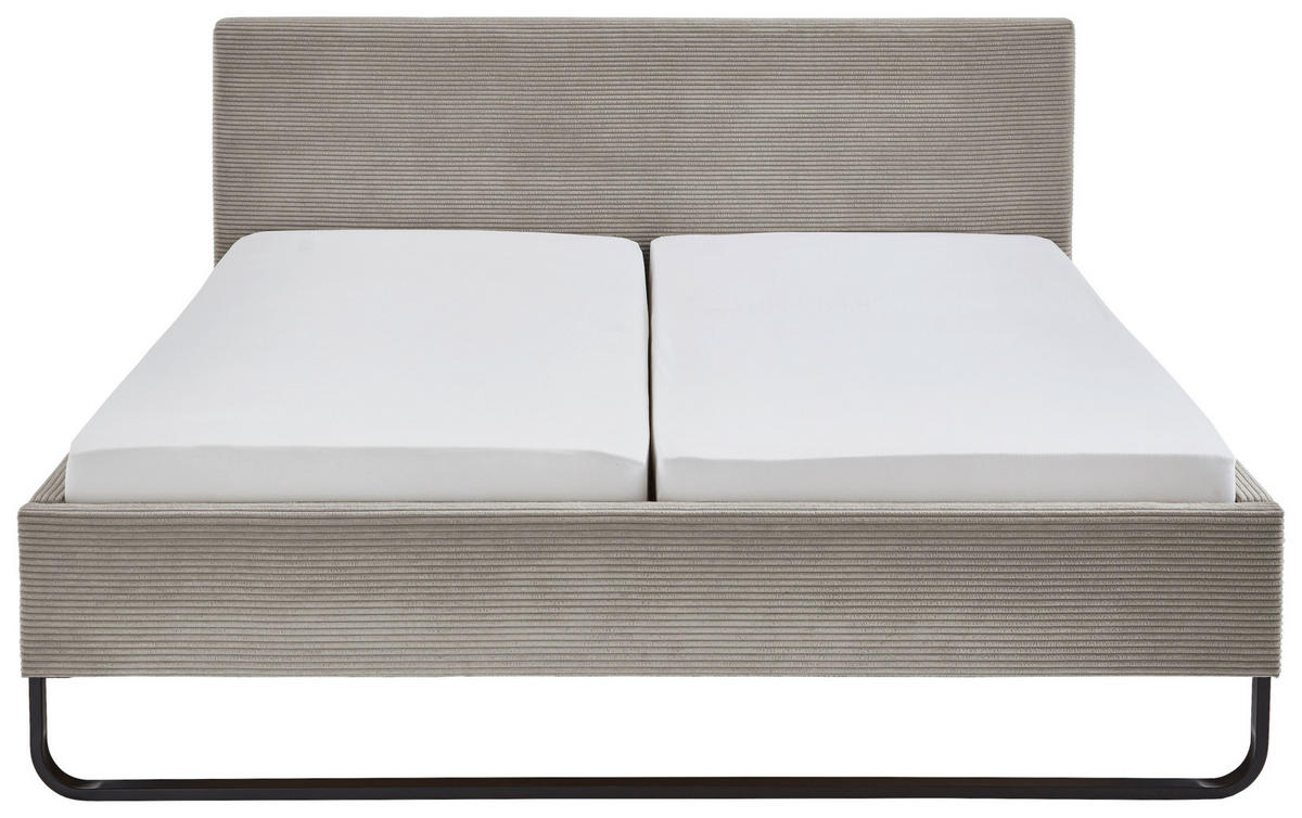 POLSTERBETT 180/200 cm  in Taupe  - Taupe/Schwarz, Basics, Textil/Metall (180/200cm) - Boxxx