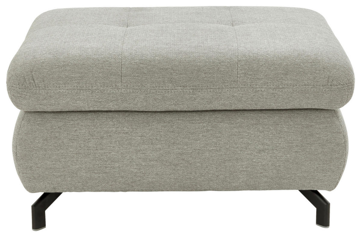 ECKSOFA in Chenille Ecru  - Ecru/Schwarz, Design, Textil/Metall (220/310cm) - Beldomo Style