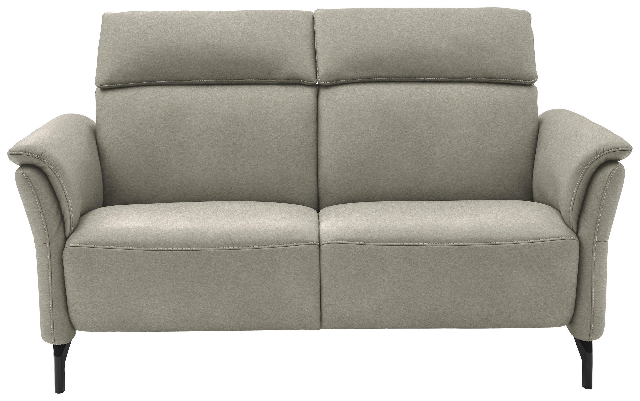 2-SITZER-SOFA Hellgrau Echtleder  - Hellgrau/Schwarz, KONVENTIONELL, Leder/Metall (178/103/95cm) - Dieter Knoll