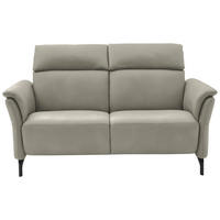 2-SITZER-SOFA in Echtleder Hellgrau  - Hellgrau/Schwarz, Konventionell, Leder/Metall (178/103/95cm) - Dieter Knoll