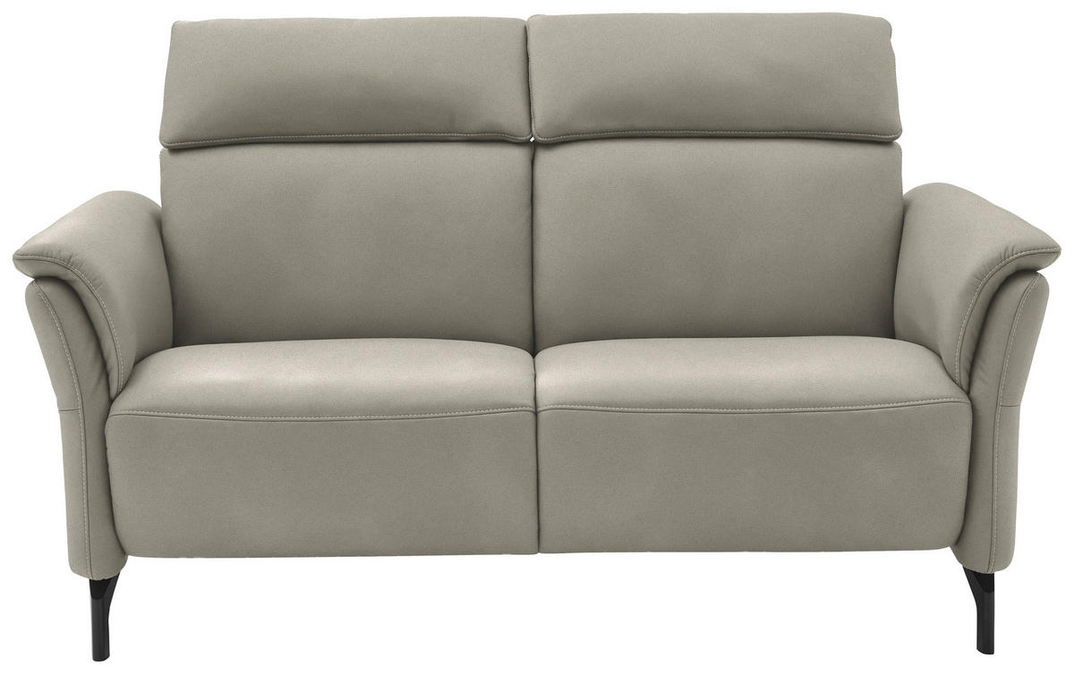 2-SITZER-SOFA in Echtleder Hellgrau  - Hellgrau/Schwarz, Konventionell, Leder/Metall (178/103/95cm) - Dieter Knoll