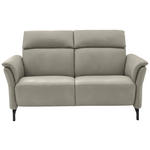 2-SITZER-SOFA Hellgrau Echtleder  - Hellgrau/Schwarz, KONVENTIONELL, Leder/Metall (178/103/95cm) - Dieter Knoll