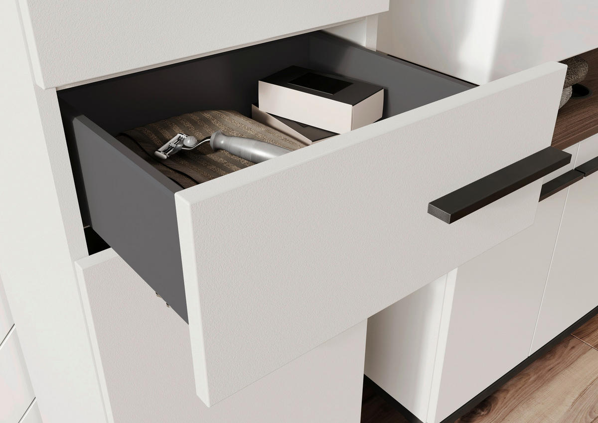 HOCHSCHRANK 34/190/34 cm  - Kaschmir/Nussbaumfarben, MODERN, Holzwerkstoff/Metall (34/190/34cm) - Xora