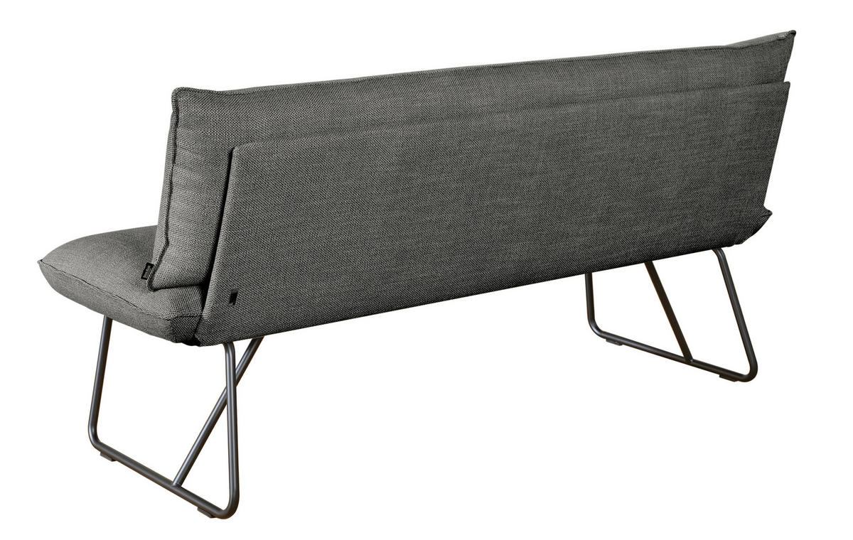 SITZBANK 180/90/70 cm Struktur Anthrazit Metall  - Anthrazit/Schwarz, Design, Textil/Metall (180/90/70cm) - Dieter Knoll