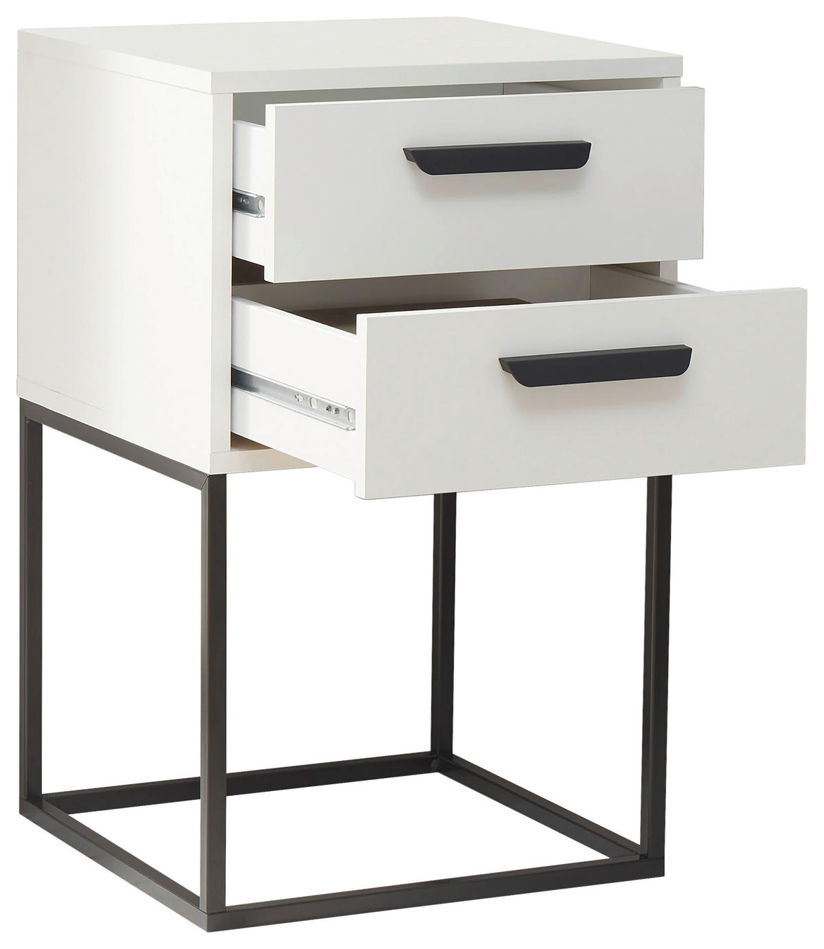NOĆNI ORMARIĆ crna, bijela   - bijela/crna, Moderno, drvni materijal/metal (40/65/38,5cm) - Livetastic