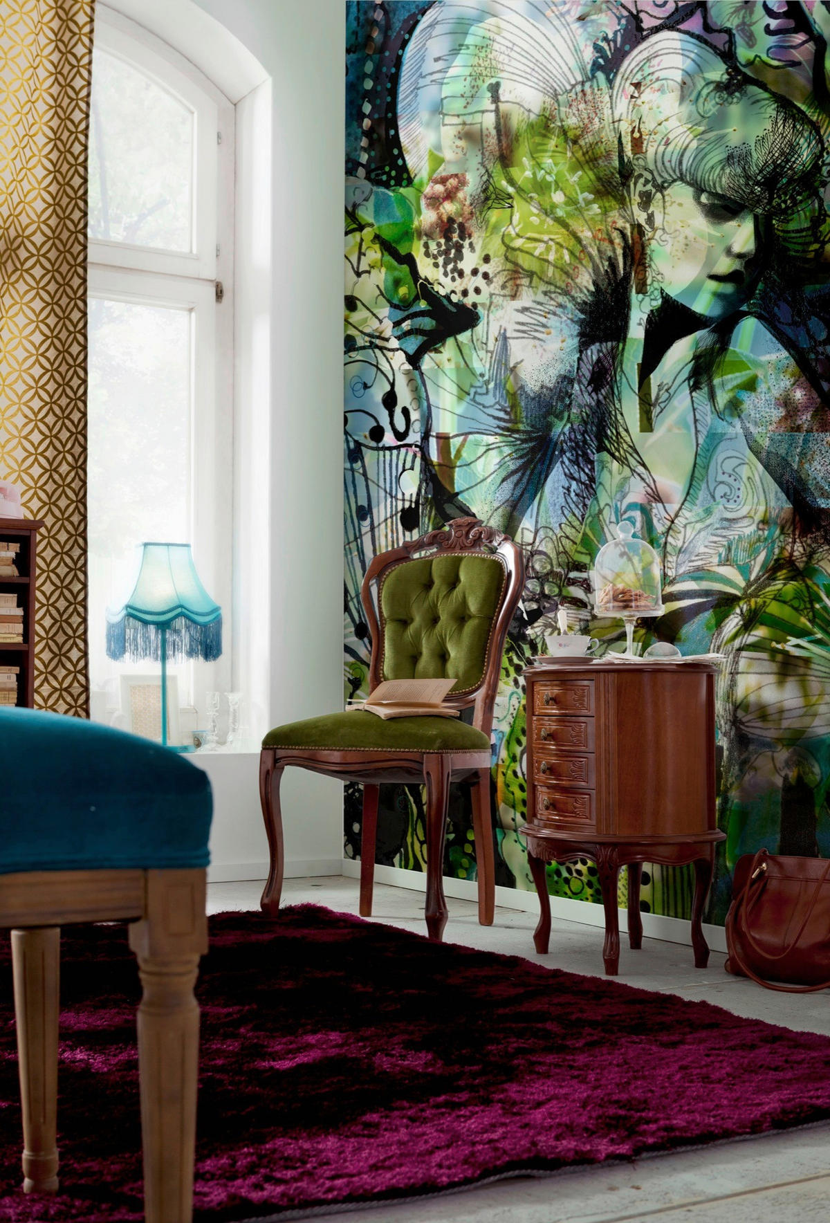 FOTOTAPET 184/254 cm  - multicolor/svart, Lifestyle, papper (184/254cm)