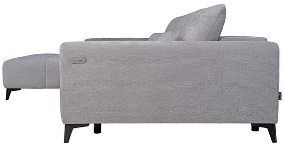 ECKSOFA  in Chenille Hellgrau  222/279 cm  - Hellgrau/Schwarz, KONVENTIONELL, Kunststoff/Textil (222/279cm) - Hom`in