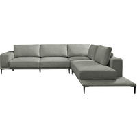 ECKSOFA  in Leinwand Graugrün  318/271 cm  - Schwarz/Graugrün, Design, Textil/Metall (318/271cm) - Belluti
