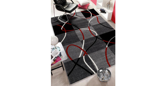 WEBTEPPICH 65/130 cm Rot, Schwarz - Rot/Schwarz, Basics, Textil (65/130cm) - Novel