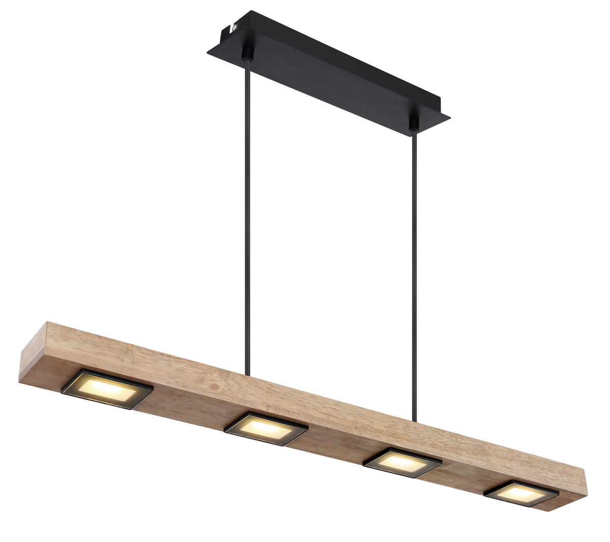 LED-HÄNGELEUCHTE JOYA 80/8/120 cm   - Dunkelbraun/Schwarz, Natur, Glas/Holz (80/8/120cm) - Globo