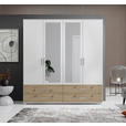 KLEIDERSCHRANK  in Weiß, Eiche Artisan  - Alufarben/Weiß, KONVENTIONELL, Glas/Holzwerkstoff (180/190/51cm) - Carryhome