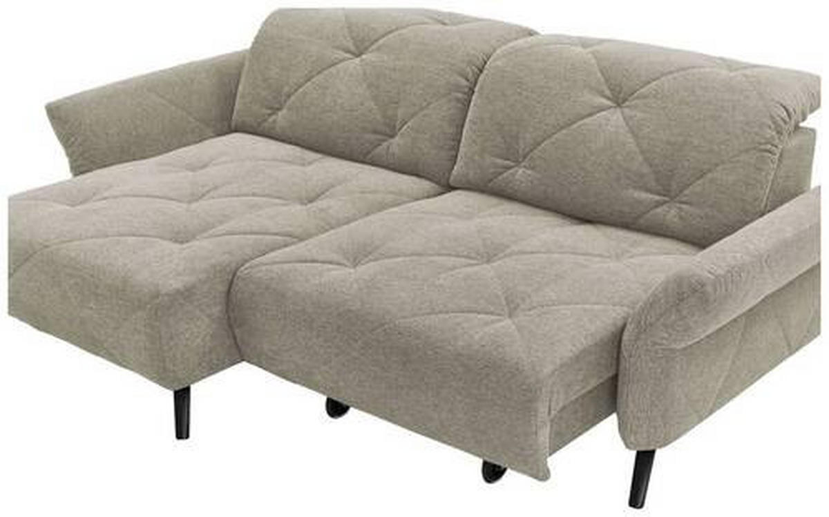 ECKSOFA in Webstoff Hellgrau  - Hellgrau/Schwarz, Design, Textil/Metall (173/244cm) - Moderano