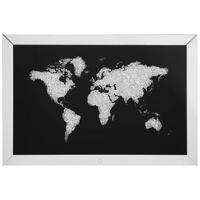 GLASBILD Weltkarte  - Silberfarben/Schwarz, LIFESTYLE, Glas/Holzwerkstoff (120/80/4,6cm) - Xora