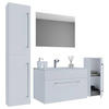BADEZIMMER 5-teilig 146 cm  - Weiss/Alufarben, Modern, Keramik/Holzwerkstoff (146cm) - MID.YOU