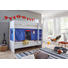 SPIELVORHANG Blau, Rot - Blau/Rot, Design, Textil