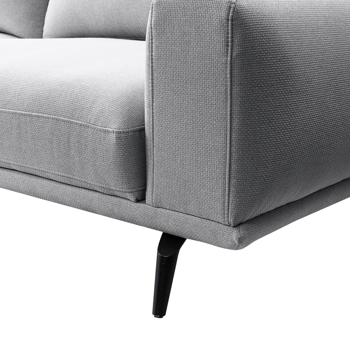 3-SITZER-SOFA in Webstoff Grau  - Schwarz/Grau, Modern, Textil/Metall (242/89/115cm) - MID.YOU