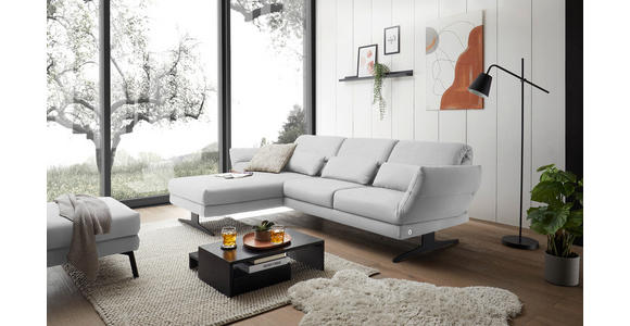 ECKSOFA  in Flachgewebe Creme  176-217/279-327 cm  - Creme/Schwarz, Design, Textil/Metall (176-217/279-327cm) - Dieter Knoll