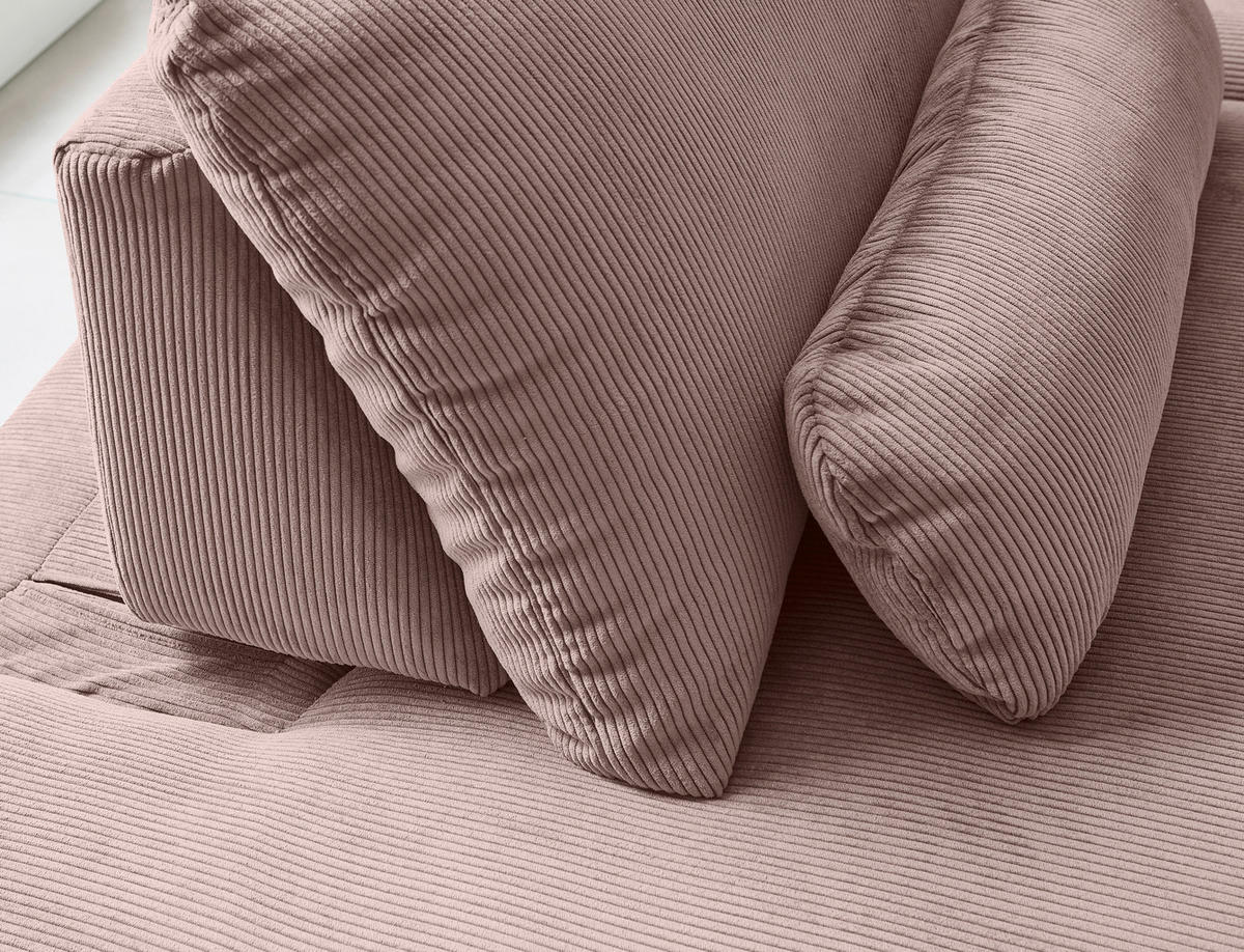 ECKSOFA Niels Andersson Altrosa Feincord  - Schwarz/Altrosa, Design, Kunststoff/Textil (242/316cm) - Niels Andersson