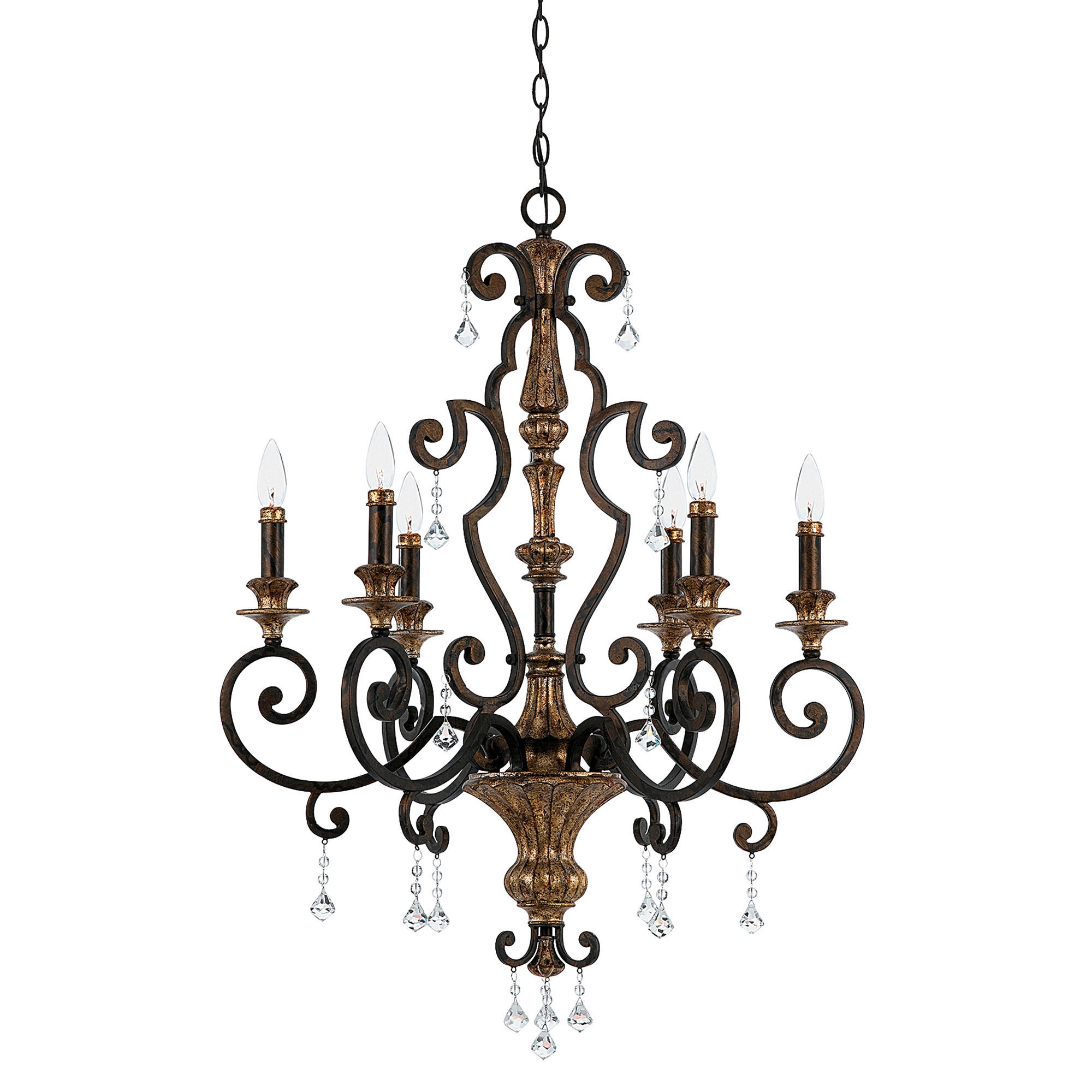 KRONLEUCHTER Elstead Marquette 71,1/105,5 cm   - Bronzefarben, KONVENTIONELL, Glas/Metall (71,1/105,5cm) - Elstead Lighting