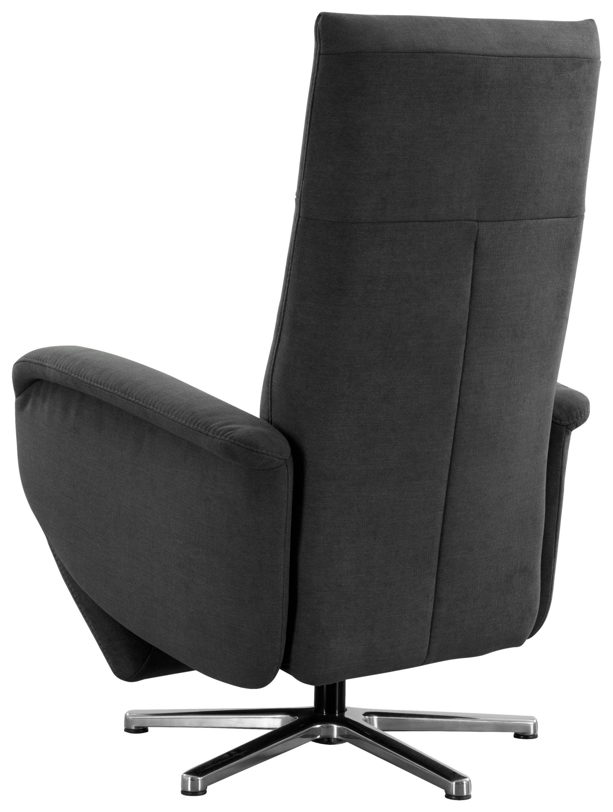 DREHSTUHL Flachgewebe Dunkelgrau  - Chromfarben/Dunkelgrau, KONVENTIONELL, Textil/Metall (75/112/82cm) - Sit & More