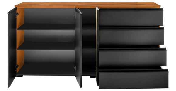 SIDEBOARD Anthrazit, Nussbaumfarben 187/92/45 cm - Anthrazit/Nussbaumfarben, Design, Holz/Holzwerkstoff (187/92/45cm) - Moderano