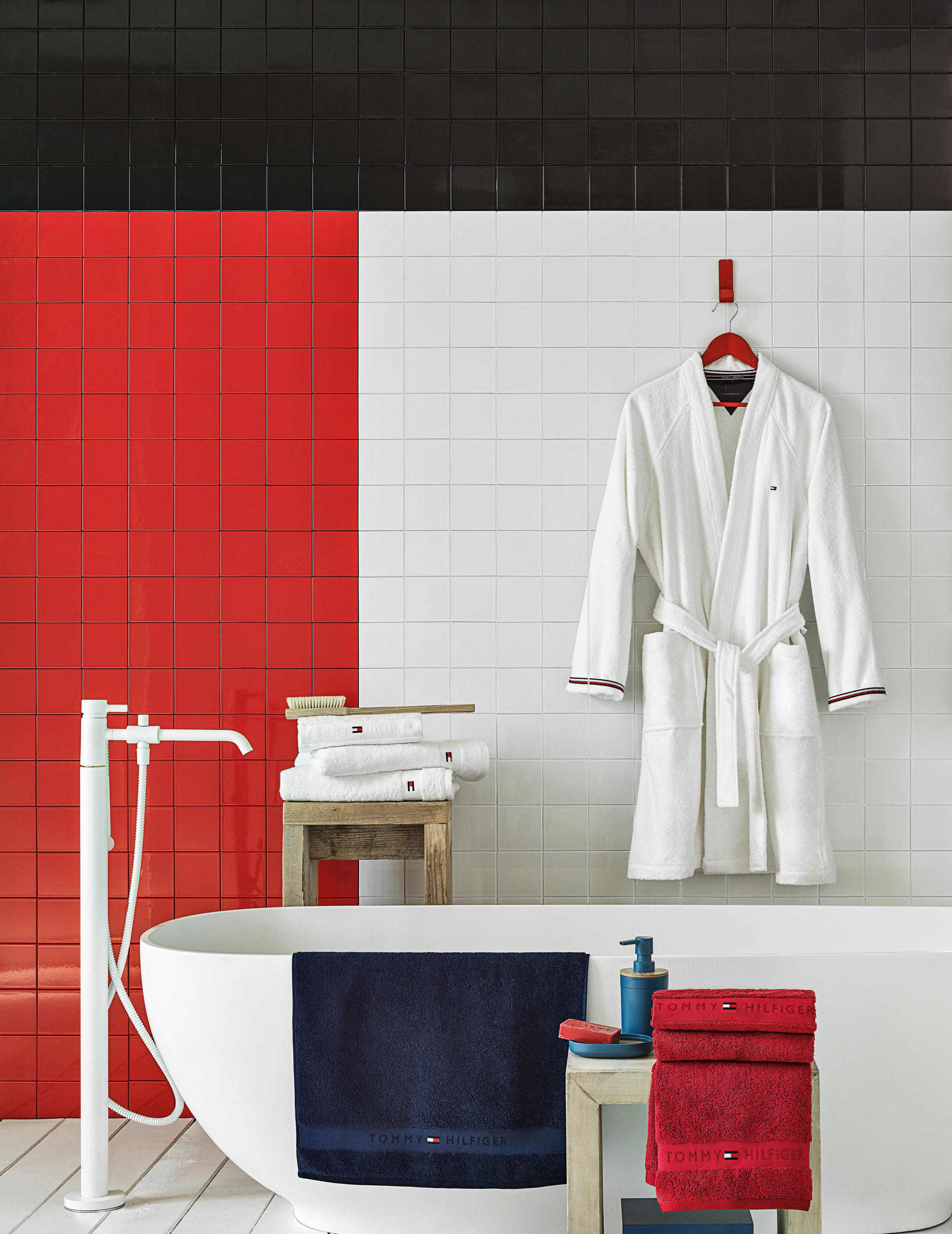 BADEMANTEL S Unisex  - Weiß, Basics, Textil (Snull) - Tommy Hilfiger