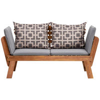 GARTENBANK 75/190/67 cm Akazie   - Grau/Akaziefarben, Design, Holz/Textil (75/190/67cm) - Ambia Garden