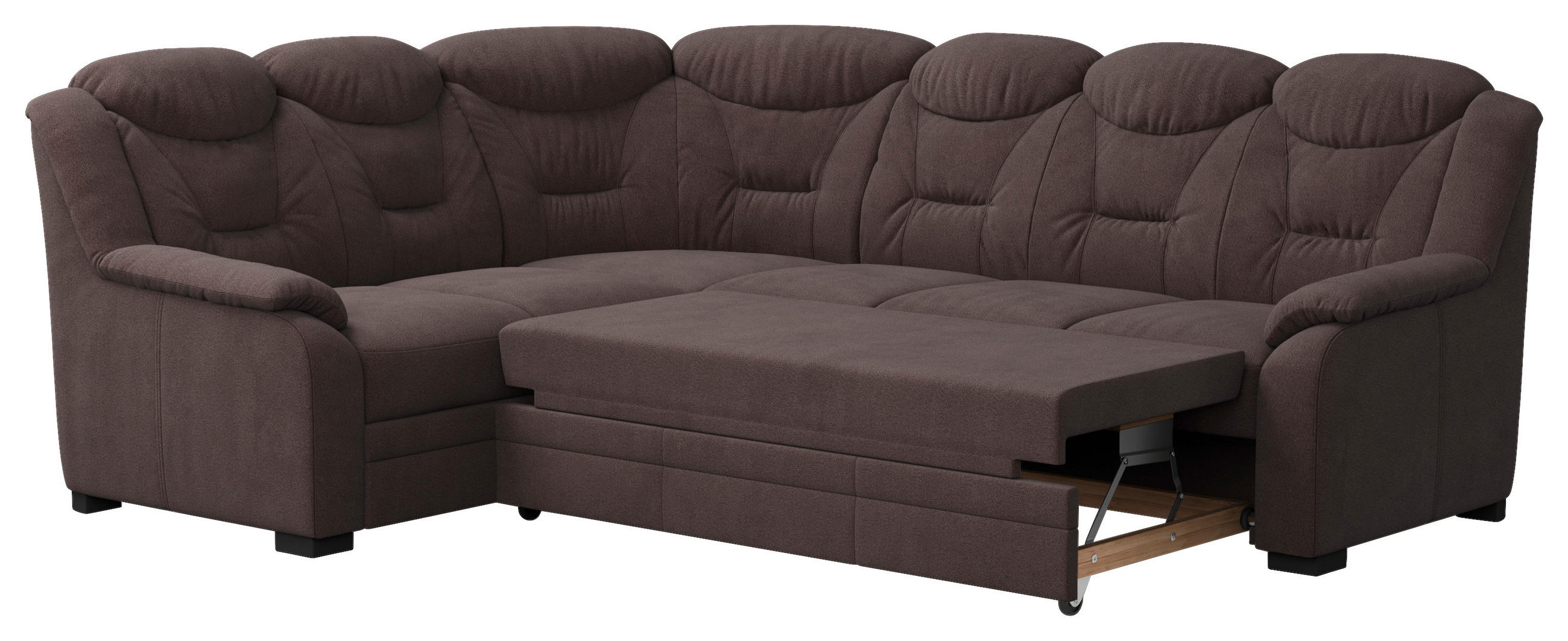 ECKSOFA in Chenille Braun  211/263 cm  - Schwarz/Braun, Basics, Kunststoff/Textil (211/263cm) - MID.YOU