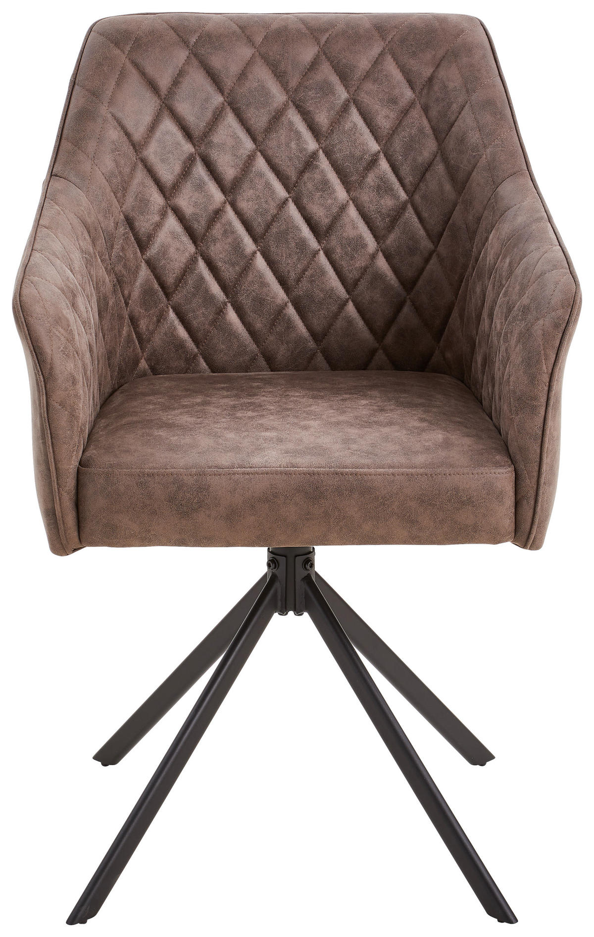 ARMLEHNSTUHL  in Eisen Mikrofaser  - Schwarz/Braun, Modern, Holz/Textil (61/91/58cm) - Livetastic