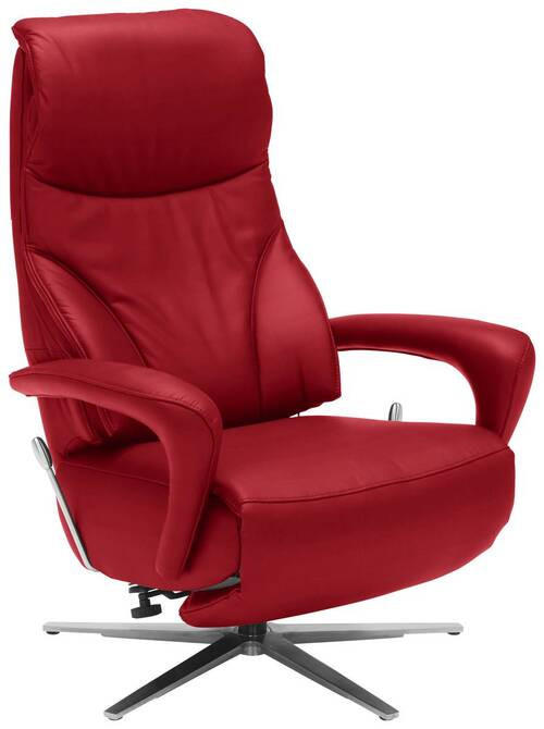 RELAXSESSEL in Leder Rot  - Edelstahlfarben/Rot, Design, Leder/Metall (75/106/88cm) - Dieter Knoll