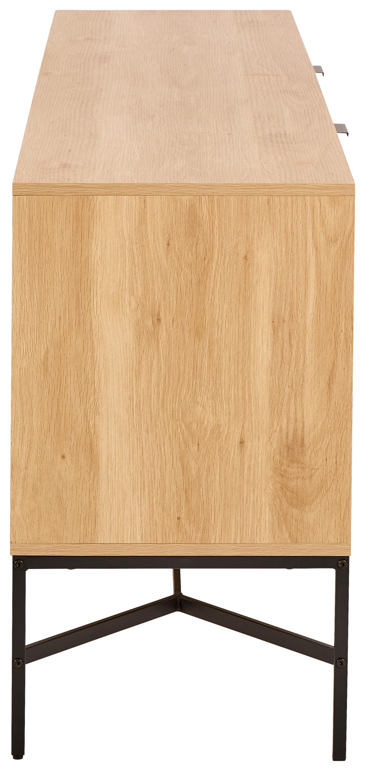 NIZKA OMARICA črna, barve hrasta  - črna/barve hrasta, Design, kovina/leseni material (180/70/40cm) - Livetastic