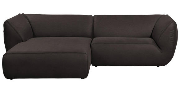 ECKSOFA in Lederlook Graphitfarben  - Schwarz/Graphitfarben, KONVENTIONELL, Kunststoff/Textil (175/278cm) - Carryhome