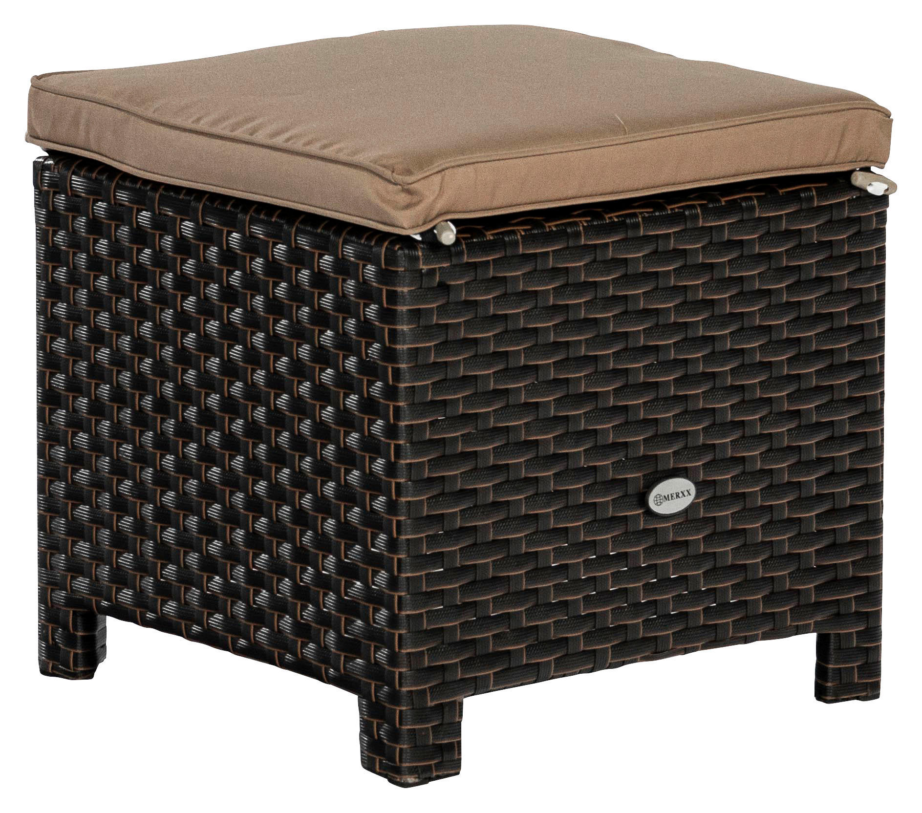 GARTENHOCKER in - Beige/Braun, MODERN, Kunststoff/Textil (40/40/40cm) - Gardenson