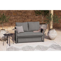 LOUNGEGARNITUR 2-teilig   155/65/74 cm Stahl  - Dunkelgrau/Anthrazit, MODERN, Kunststoff/Textil (155/65/74cm) - Ambia Garden