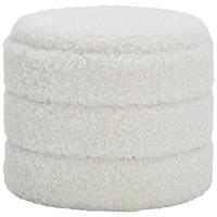 HOCKER in Textil Weiss  - Weiss/Schwarz, Trend, Textil (49/43/49cm) - Xora
