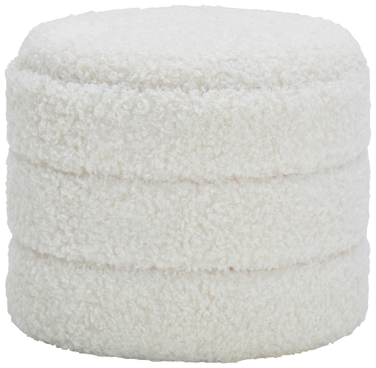 HOCKER in Textil Weiss  - Weiss/Schwarz, Trend, Textil (49/43/49cm) - Xora