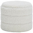 HOCKER Bouclé Weiß  - Schwarz/Weiß, Trend, Textil (49/43/49cm) - Xora