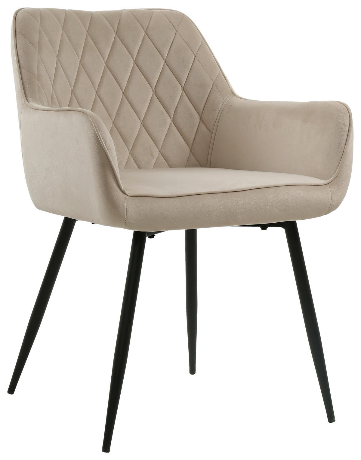 ARMLEHNSTUHL  in Eisen Samt  - Creme/Schwarz, Design, Holz/Textil (56/79/58cm) - Carryhome