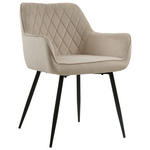 ARMLEHNSTUHL  inklusive Armlehnen Samt  - Creme/Schwarz, Design, Holz/Textil (56/79/58cm) - Carryhome